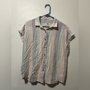 Marine Layer Pastel Striped Button-Down Shirt